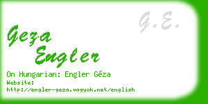 geza engler business card