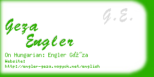 geza engler business card